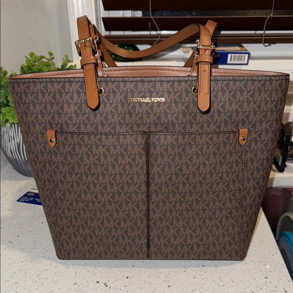 Michael Kors Dark Brown Monogram Tote